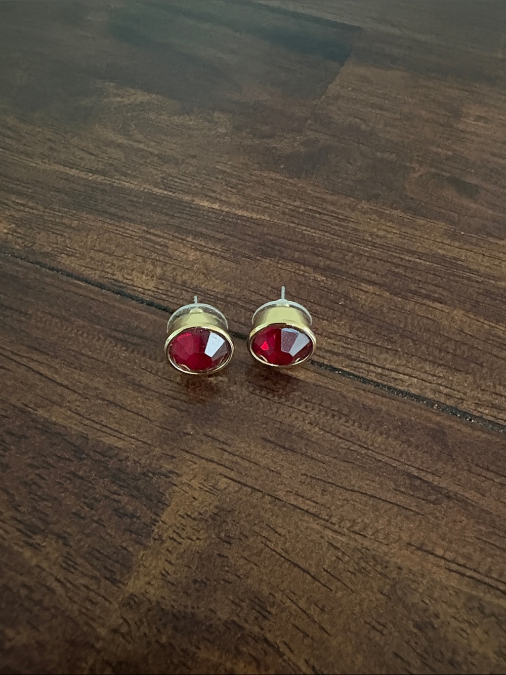 kate spade Gold-Tone Stud Earrings with Red Crystals